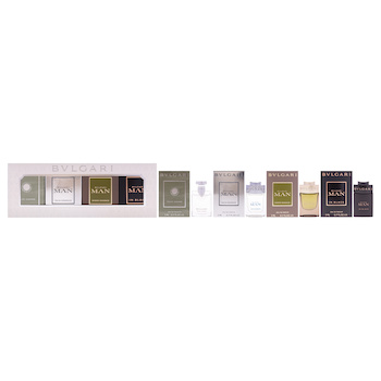 Bvlgari The Mens Gift Collection by Bvlgari for Men - 4 Pc Mini Gift Set 5ml EDT Splash Bvlgari Pour Homme, 5ml EDP Splash Bvlga - - 4