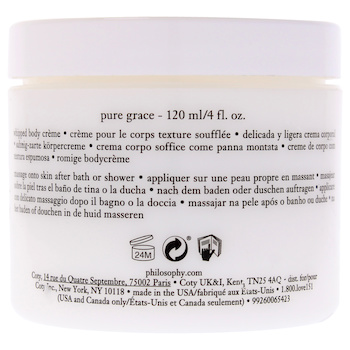 Philosophy Pure Grace Whipped Body Creme by Philosophy for Women 4 oz Cream 4 oz