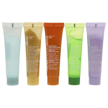 Peter Thomas Roth Masking Minis Kit by Peter Thomas Roth for Unisex 5 Pc 0.47oz Active Purple Mask, 0.47oz Cucumber Gel Mask, 0.47oz Pump 5 Pc