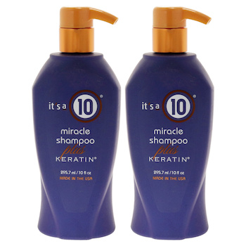 It's A 10 Miracle Shampoo Plus Keratin by Its A 10 for Unisex 10 oz Shampoo Pack of 2 Fixed Size