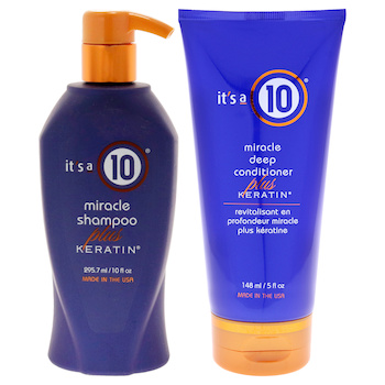 It's A 10 Its A 10 Kit by Its A 10 for Unisex 2 Pc Kit 10oz Miracle Shampoo Plus Keratin, 5oz Miracle Deep Conditioner Plus Kerat Fixed Size