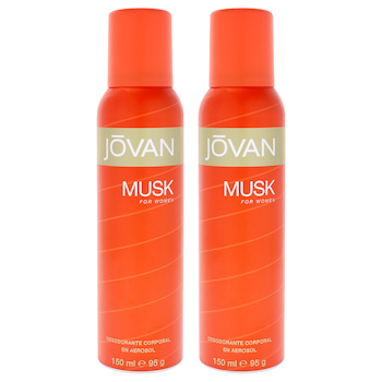 Jovan Jovan Musk by Jovan for Women 5 oz Deodorant Spray Pack of 2 Fixed Size