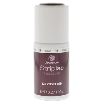 Alessandro Dell Acqua Striplac Peel or Soak 126 Velvet Red by Alessandro for Women 0.27 oz Nail Polish Fixed Size