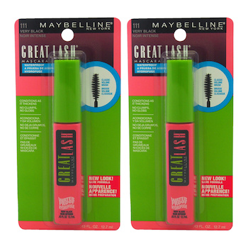 Maybelline Great Lash Waterproof Mascara 111 Very Black by Maybelline for Women 0.43 oz Mascara Pack of 2 0.43 oz