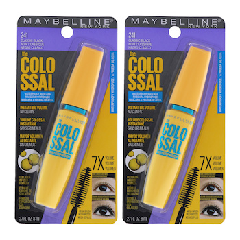 Maybelline The Colossal Volum Express Waterproof Mascara 241 Classic Black by Maybelline for Women 0.27 oz Mascara Pack of 2 0.27 oz