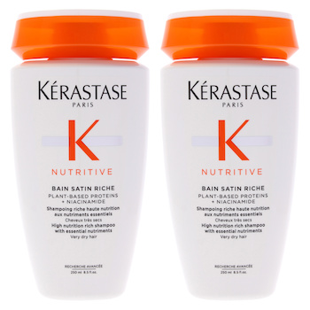 Kerastase Nutritive Bain Satin Riche Shampoo by Kerastase for Unisex 8.5 oz Shampoo Pack of 2 8.5 oz