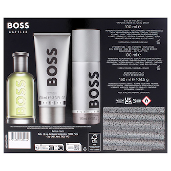 Hugo Boss Boss Bottled by Hugo Boss for Men 3 Pc Gift Set 3.3oz EDT Spray, 3.3oz Shower Gel, 5.1oz Deodorant Spray 3 Pc Gift Set