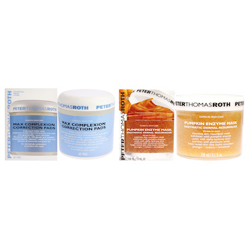 Peter Thomas Roth Max Complexion Correction Pads and Pumpkin Enzyme Mask Kit by Peter Thomas Roth for Unisex 2 Pc Kit 60 Pc Pads, 5.1oz M 2 Pc Kit