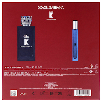 Dolce & Gabbana K by Dolce and Gabbana for Men 2 Pc Gift Set 3.3oz Parfum Spray, 0.33oz EDP Spray (Mini) 2 Pc Gift Set