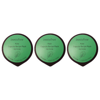 Innisfree Capsule Recipe Pack Mask Kale by Innisfree for Unisex 0.33 oz Mask Pack of 3 0.33 oz