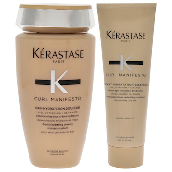 Kerastase Curl Manifesto Kit by Kerastase for Unisex 2 Pc Kit 8.5oz Hydrating Shampoo, 8.5oz Lightweight Conditioner 2 Pc Kit