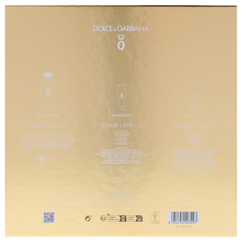 Dolce & Gabbana Q by Dolce and Gabbana for Women 3 Pc Gift Set 3.3oz EDP Spray, 1.69oz Shower Gel, 1.69oz Body Lotion 3 Pc Gift Set