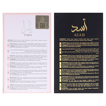 Lattafa Lattafa Kit by Lattafa for Unisex 2 Pc Kit 3.4oz Asad EDP Spray, 3.4oz Yara EDP Spray 2 Pc Kit
