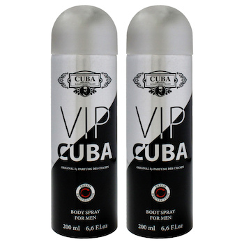 Cuba VIP by Cuba for Men 6.6 oz Body Spray Pack of 2 6.6 oz