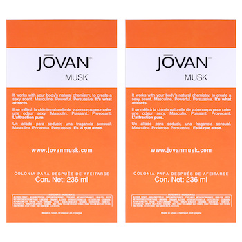 Jovan Jovan Musk by Jovan for Men 8 oz After Shave Cologne Pack of 2 8 oz