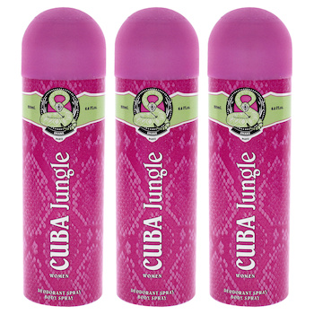 Cuba Cuba Jungle Snake by Cuba for Women 6.6 oz Body Spray Pack of 3 6.6 oz