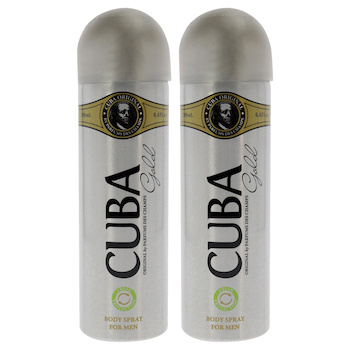 Cuba Cuba Gold by Cuba for Men 6.6 oz Body Spray Pack of 2 6.6 oz