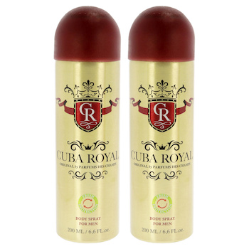 Cuba Cuba Royal by Cuba for Men 6.6 oz Body Spray Pack of 2 6.6 oz