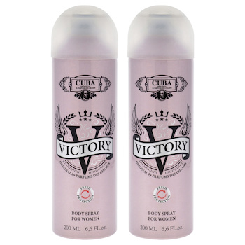 Cuba Victory by Cuba for Women 6.6 oz Body Spray Pack of 2 6.6 oz