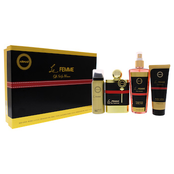 Armaf Le Femme by Armaf for Women 4 Pc Gift Set 3.4oz EDP Spray, 3.4oz Body Lotion, 1.7oz Body Spray, 8.4oz Fragrance Body Sp 4 Pc Gift Set