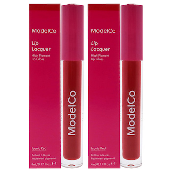 ModelCo Lip Lacquer Iconic Red by ModelCo for Women 0.17 oz Lip Gloss Pack of 2 0.17 oz