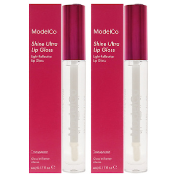 ModelCo Shine Ultra Lip Gloss Transparent by ModelCo for Women 0.17 oz Lip Gloss Pack of 2 0.17 oz