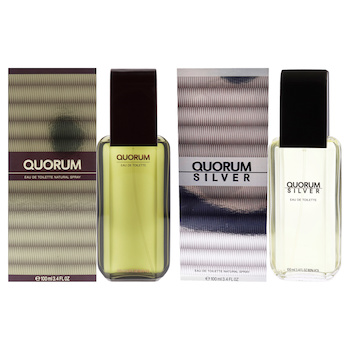 Puig Quorum Kit by Antonio Puig for Men 2 Pc Kit 3.4oz EDT Spray, 3.4oz Silver EDT Spray Fixed Size