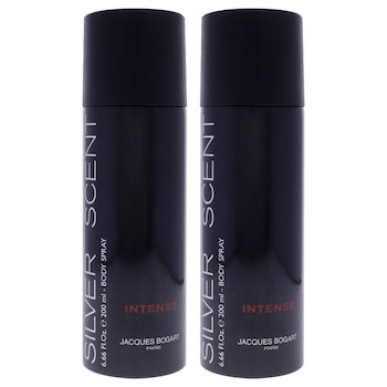 Jacques Bogart Silver Scent Intense by Jacques Bogart for Men 6.66 oz Body Spray Pack of 2 Fixed Size