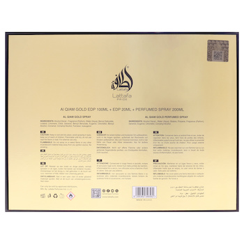 Lattafa Pride Al Qiam Gold by Lattafa for Women 3 Pc Gift Set 3.4oz EDP Spray, 0.67oz EDP Spray, 6.67oz Perfumed Body Spray Fixed Size