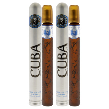 Cuba Cuba Blue by Cuba for Men 1.2 oz EDT Spray Pack of 2 1.2 oz