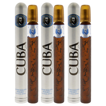 Cuba Cuba Blue by Cuba for Men 1.2 oz EDT Spray Pack of 3 1.2 oz