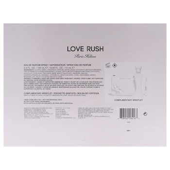 Paris Hilton Love Rush by Paris Hilton for Women 3 Pc Gift Set 3.4oz EDP Spray, 0.33oz EDP Spray (Mini), Wristlet Bag 3 Pc Gift Set
