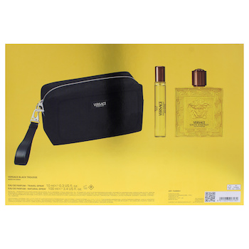 Versace Versace Eros Energy by Versace for Men 3 Pc Gift Set 3.4oz EDP Spray, 0.33oz EDP Spray (Mini), Trousse 3 Pc Gift Set