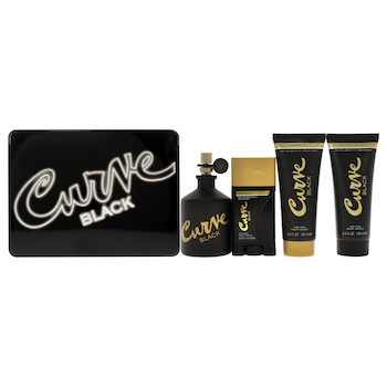 Liz Claiborne Curve Black by Liz Claiborne for Men 4 Pc Gift Set 4.2oz EDC Spray, 3.4oz After Shave Balm, 3.4oz Shower Gel, 1.7oz Deodrant Stick 4 Pc Gift Set