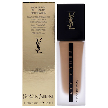 Yves Saint Laurent All Hours Foundation SPF 20 BD60 Warm Amber by Yves Saint Laurent for Women 0.84 oz Foundation 0.84 oz