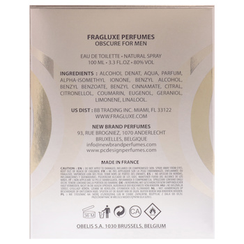 Fragluxe Obscure by Fragluxe for Men 3.3 oz EDT Spray 3.3 oz
