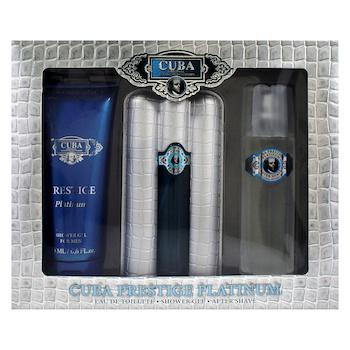 Cuba Cuba Prestige Platinum by Cuba for Men - 3 Pc Gift Set 3oz EDT Spray, 6.7oz Shower Gel, 3.3oz After Shave - # - 3