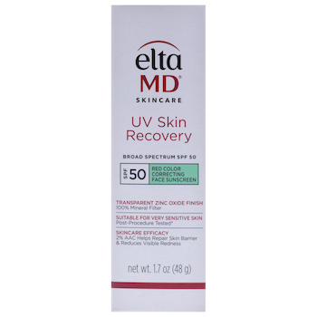 EltaMD UV Skin Recovery Red Color Correcting Green Tint Face Sunscreen SPF 50 by EltaMD for Unisex - 1.7 oz Sunscreen - # - 1.7