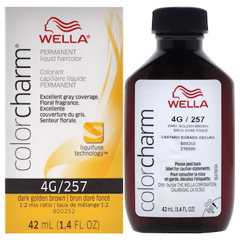 Wella Color Charm Permanent Liquid Hair Color 4G 257 Dark Golden Brown by Wella for Unisex 1.42 oz Hair Color 1.42 oz