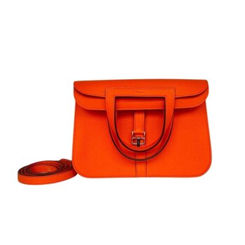 Hermes 愛馬仕  Halzan 25 單肩包 0X 鉛丹橙- # 0X Orange Minium Picture Color