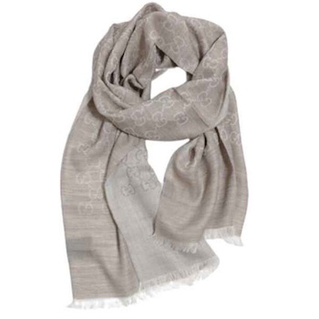 Gucci GUCCI women's wool silk scarf 165904 3G646 9500 - # Beige 