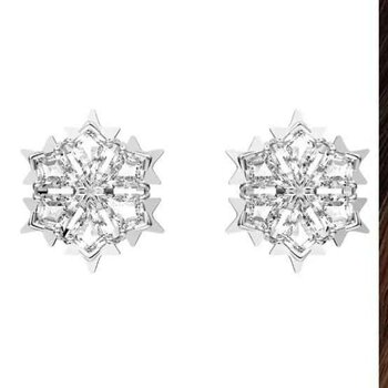 Swarovski SWAROVSKI Swarovski Snow Magic earrings 5627347 white gold plated- # white Picture Color