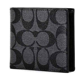 Coach COACH Men's Short Wallet F66551QBMI5 Black Gray- # black gray Picture Color