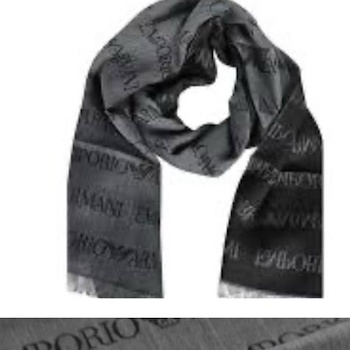 Emporio Armani Emporio Armani new all over printed logo scarf cashmere scarf wool warm 625060 CC786 00041 gray suitable for men and wom 