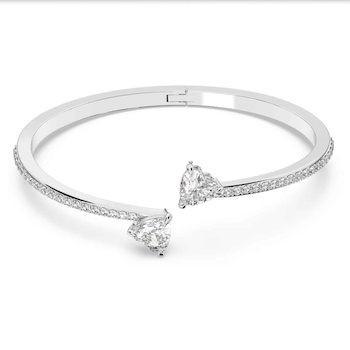 Swarovski Swarovski Mesmera bangle Heart, White, Rhodium plated 5518814 - # White 