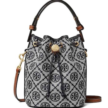 Tory Burch Tory Burch Mini T Monogram bucket bag 166415 405 - # Navy Blue 