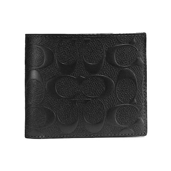 Coach Men's 3 In 1 Wallet In Signature Leather Black CR957 - # Black Black