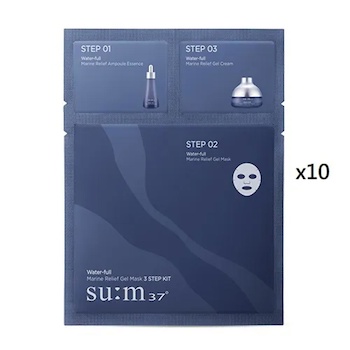 숨37 SU:M37 Water full Marine Relief Gel Mask 3 Step Kit 10 pcs