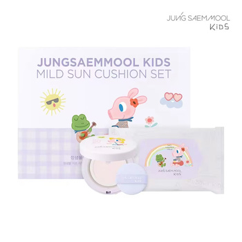 JUNG SAEM MOOL beauty KIDS Mild Sun Cushion & Cleansing Tissue 10P Speical Set (Gooly Gooly Edition) 18g;10p