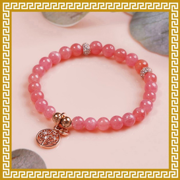 Ji Qing Tang Premium Ice-Grade Rhodochrosite Bracelet 6-6.5mm